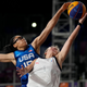 United States’ Kelsey Plum in action against Russian Olympic Committee during a women’s 3-on-3 basketball game at the 2020 Summer Olympics, Sunday, July 25, 2021, in Tokyo, Japan.